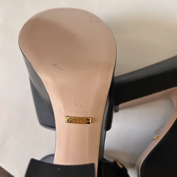 GUCCI Women's Interlocking Cutout G Black Leather Platforms Sz 9 (US) NIB 730002 - Picture 13 of 14